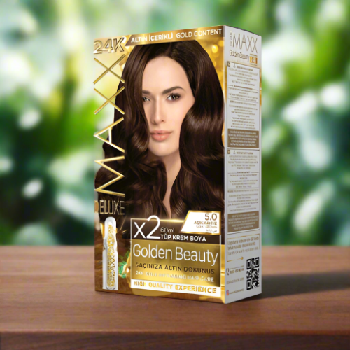 Maxx Deluxe 24K Gold Hair Dye - Light Brown (5.0)