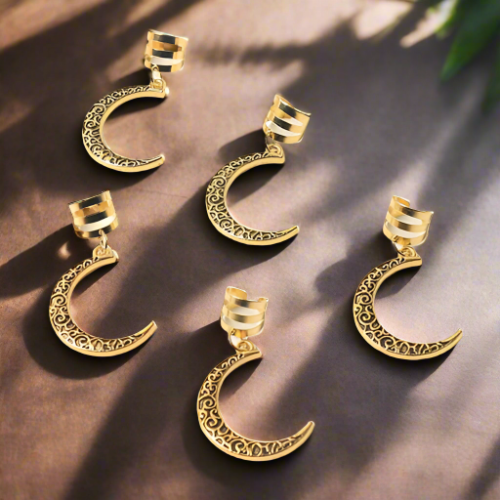 Hair Accessory Gold in the shape of a crescent moon ( 5 pieces )