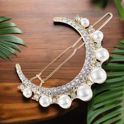 Hair Accessory A golden in the shape of a sparkling crescent ( 1 pieces )