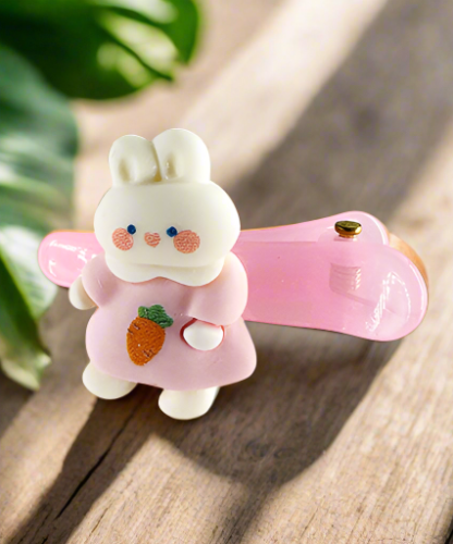 Light Pink Cute rabbit hair clip (2 pieces)