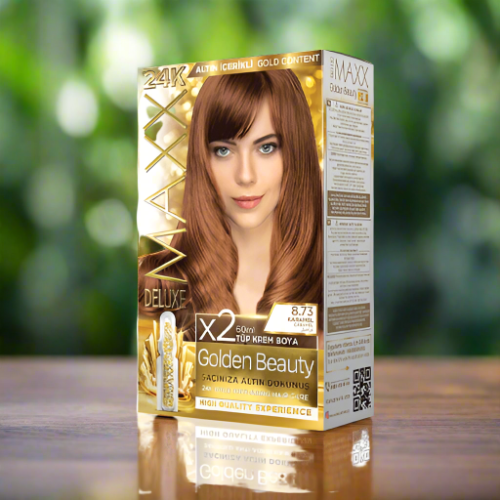 Maxx Deluxe 24K Gold Hair Dye - Caramel (8.73)