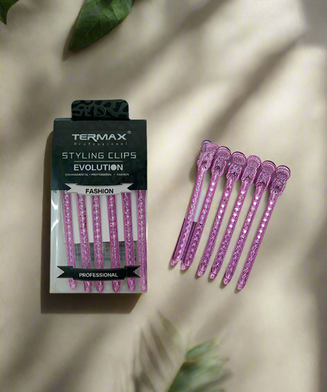 Termax Professional Hair Clips - Pink ( 12 pieces)